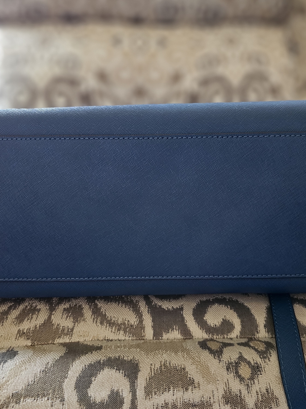 Michael Kors Blue Leather Satchel with Silver Hardware - Picture 5 of 14